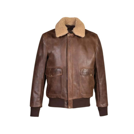 Naked Buffalo Leather Bomber Jacket Rugged Aviator Style