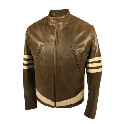 Golder Biker Jacket X-Men Movie Style