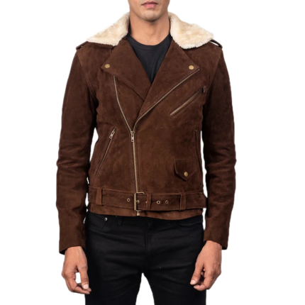Furton Mocha Suede Biker Jacket