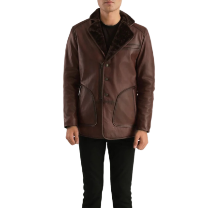 Rocky Brown Fur Leather Coat