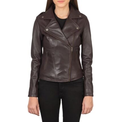 Flashback Maroon Leather Biker Jacket